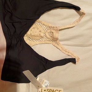 L*space NWT crochet back swim top